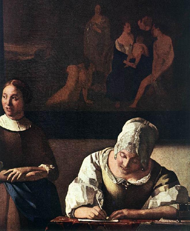 VERMEER VAN DELFT, Jan Lady Writing a Letter with Her Maid (detail) set Germany oil painting art